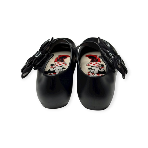Mini Melissa 𖠌 Minnie Mouse Disney Ultra Bow Jelly Flat Shoes 𖠌 Black 𖠌 Girls 10 - Picture 5 of 16